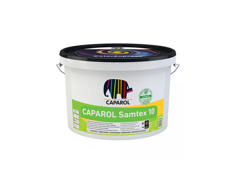 Фарба інтер'єрна латексна CAPAROL Samtex 10, шовковисто-матова, білий, 10 л