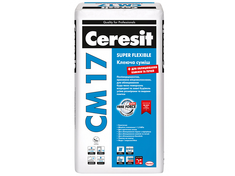 Клей для плитки еластичний CERESIT CM 17 25 кг