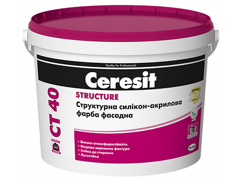 Фарба структурна акрилова CERESIT CT 40 (10 л)