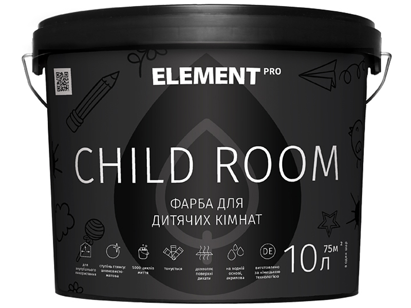 Латексна фарба для дитячих кімнат ELEMENT Pro Child Room (1 л)