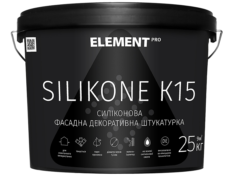 Фасадна штукатурка ELEMENT Pro Silikone K15 (25 кг)