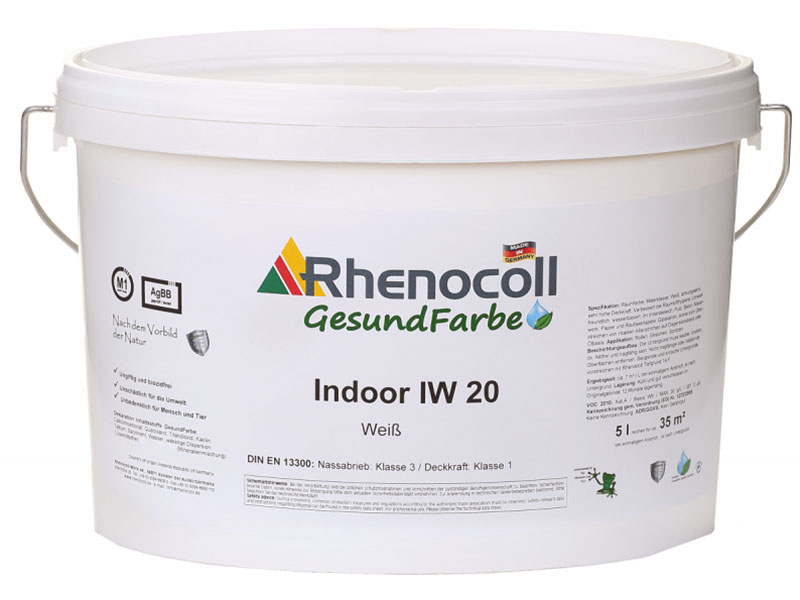 Интерьерная краска RHENOCOLL Indoor IW 20 белая, глубоко матовая (5 л)