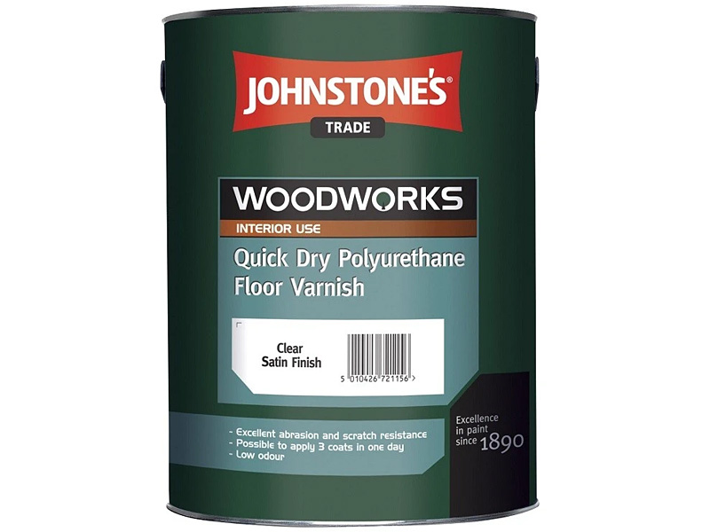 Лак для підлоги водорозчинний JOHNSTONE’S Quick Dry Floor Varnish Gloss (2,5 л)