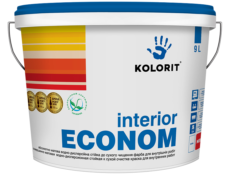 Водоемульсійна фарба KOLORIT Interior Econom (10 л)