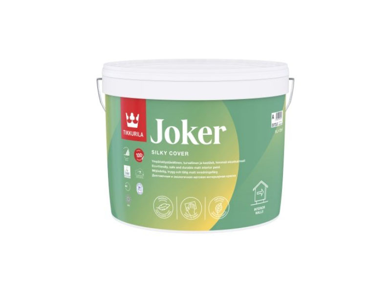 Фарба інтер'єрна акрилова TIKKURILA шовковисто-матова Joker, білий, 2,7 л