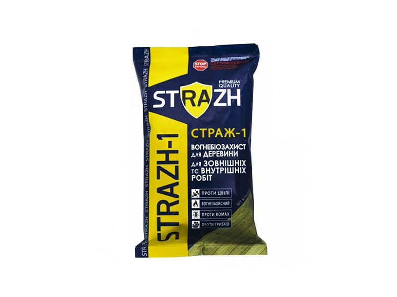 Огнебиозащита внешняя STRAZH концентрат Страж-1, зеленый, 1 кг