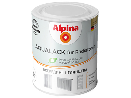 Емаль для радіаторів опалення ALPINA Aqualack fur Radiator (2,5 л)