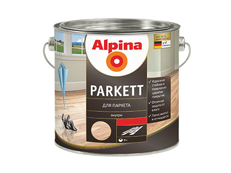 Лак паркетний ALPINA Parkettlack Seidenmatt, шовковисто-матовий, 0,75 л