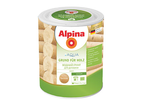 Грунтівка для деревини ALPINA Aqua Grund fur Holz, 2,5 л