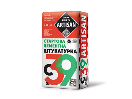 Штукатурка цементна стартова АРТІСАН С-39, 5 кг