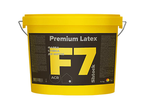 Фарба інтер'єрна акрилова SHTOCK F7 Premium latex, глибоко-матовий, база A, 14 кг