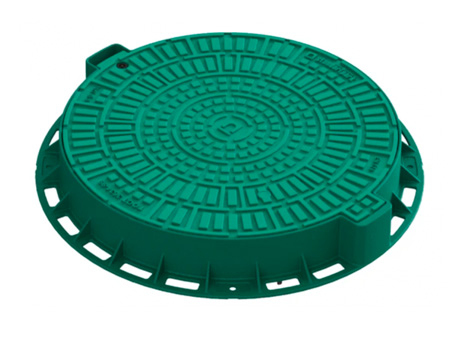 Люк Л-60.80.10-ПП пластиковий зелений «Лого» (2т) 35188-82Л  (зовн. діам. 80 см)  