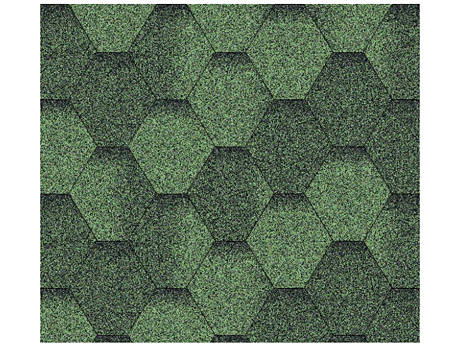 Бітумна черепиця АКВАІЗОЛ Мозаїка зелена (3 м²)