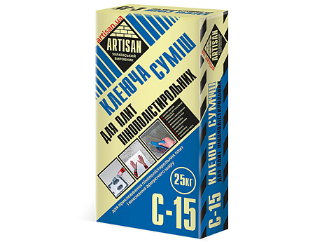 Клеюча суміш для пінополістирольних плит АРТИСАН C-15 (25 кг)