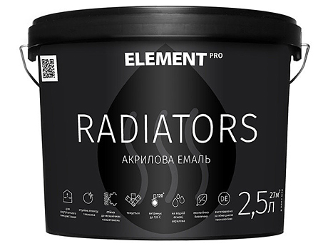 Акрилова емаль для радіаторів ELEMENT Pro Radiators (2,5 л)