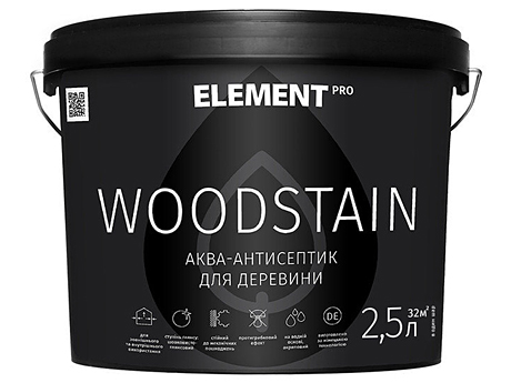 Антисептик для деревини тонований ELEMENT Pro Woodstain (10 л)