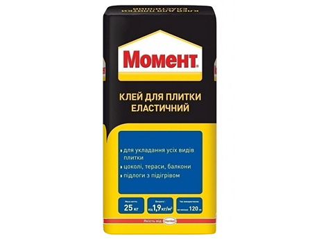 Клей для плитки еластичний МОМЕНТ Еласт 25 кг